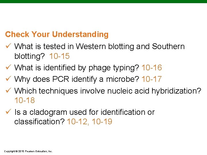 Check Your Understanding ü What is tested in Western blotting and Southern blotting? 10