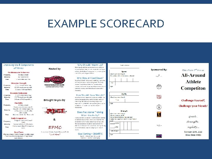 EXAMPLE SCORECARD 