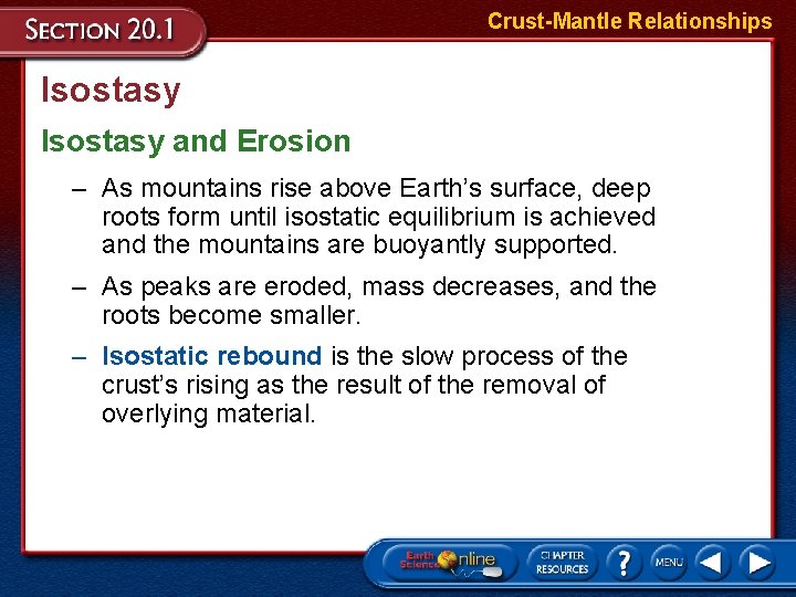CrustMantle Relationships Earths Topography The change in elevation