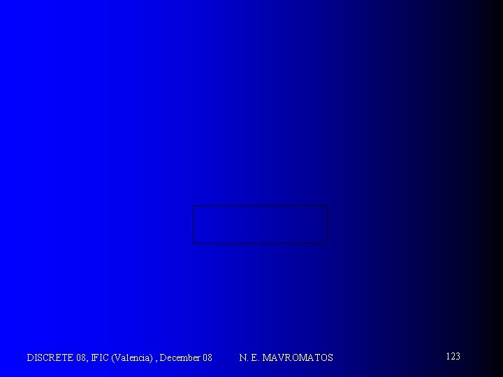 DISCRETE 08, IFIC (Valencia) , December 08 N. E. MAVROMATOS 123 