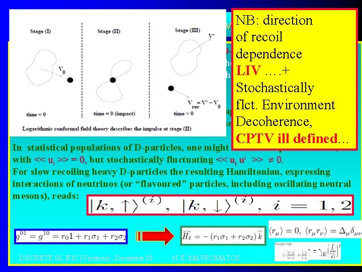 NB: Problem direction D-particle Recoil & the “Flavour” of recoil Not all particle species