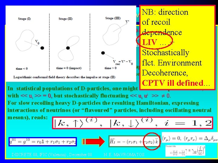 NB: Problem direction D-particle Recoil & the “Flavour” of recoil Not all particle species