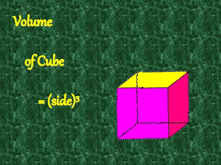 Cube has same sides Vertical surface area of