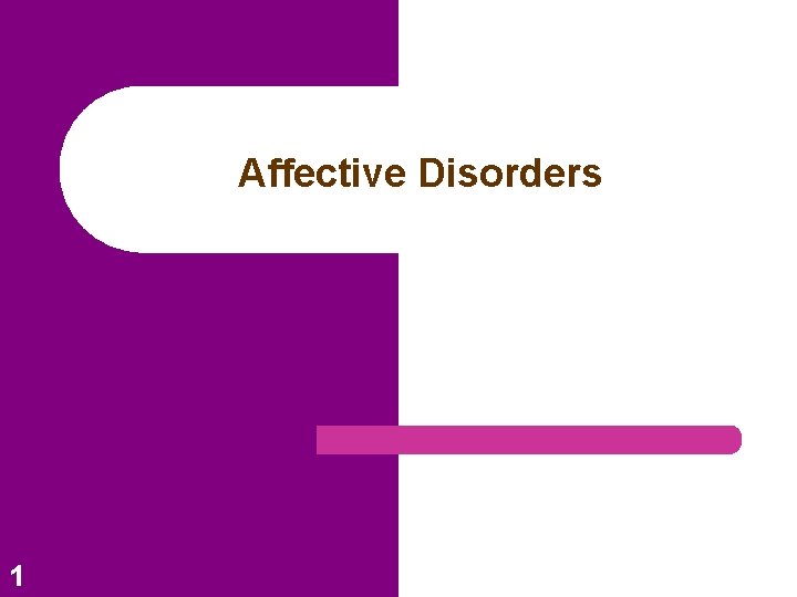 Affective Disorders 1 