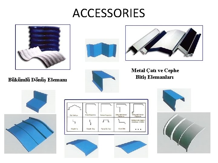 ACCESSORIES Bükümlü Dönüş Elemanı Metal Çatı ve Cephe Bitiş Elemanları 
