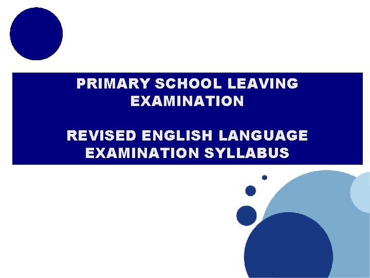 PRIMARY SCHOOL LEAVING EXAMINATION REVISED ENGLISH LANGUAGE EXAMINATION SYLLABUS 