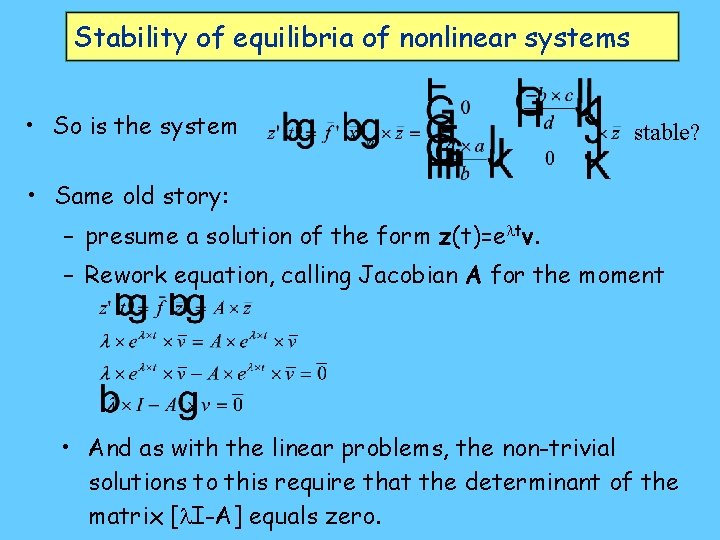 Stability of equilibria of nonlinear systems • So is the system stable? • Same