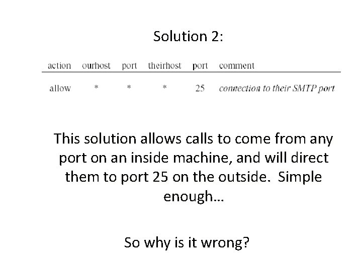 Solution 2: This solution allows calls to come from any port on an inside