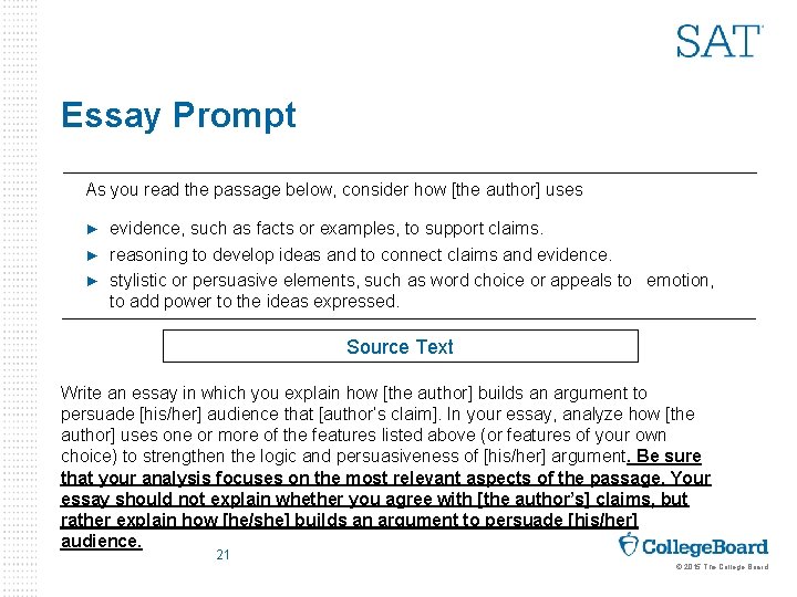 Essay Prompt As you read the passage below, consider how [the author] uses evidence,