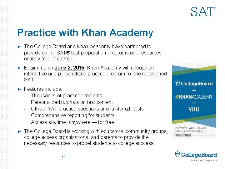 Practice with Khan Academy ► The College Board and Khan Academy have partnered to
