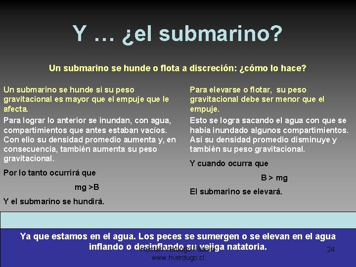 Y … ¿el submarino? Un submarino se hunde o flota a discreción: ¿cómo lo