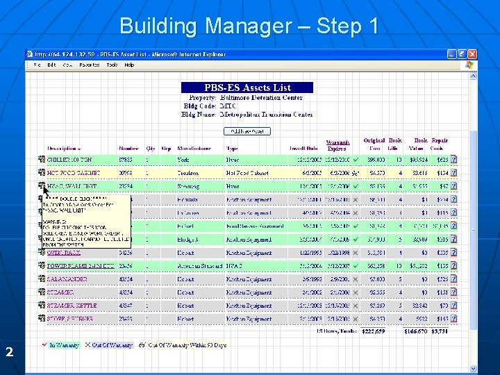 Building Manager – Step 1 2 