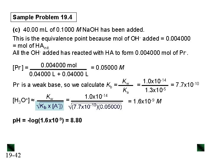 Sample Problem 19. 4 (c) 40. 00 m. L of 0. 1000 M Na.