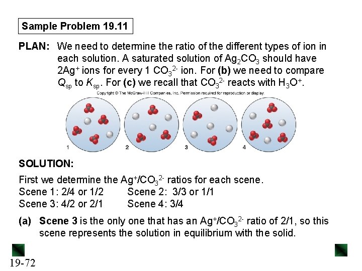 Sample Problem 19. 11 PLAN: We need to determine the ratio of the different