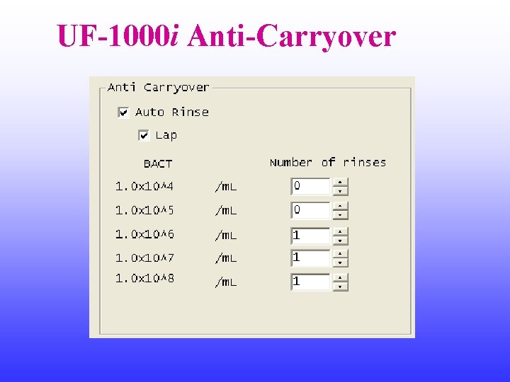 UF-1000 i Anti-Carryover 