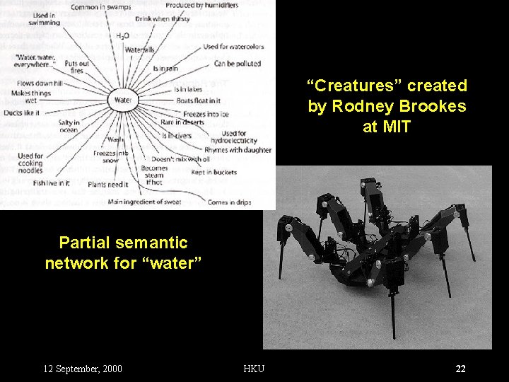 “Creatures” created by Rodney Brookes at MIT Partial semantic network for “water” 12 September,