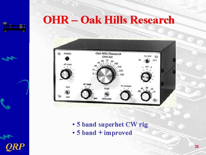 OHR – Oak Hills Research • 5 band superhet CW rig • 5 band