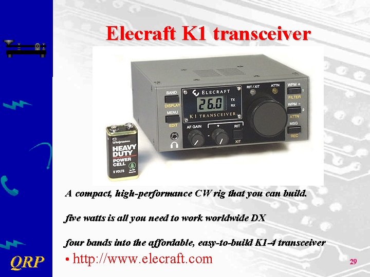 Elecraft K 1 transceiver A compact, high-performance CW rig that you can build. five