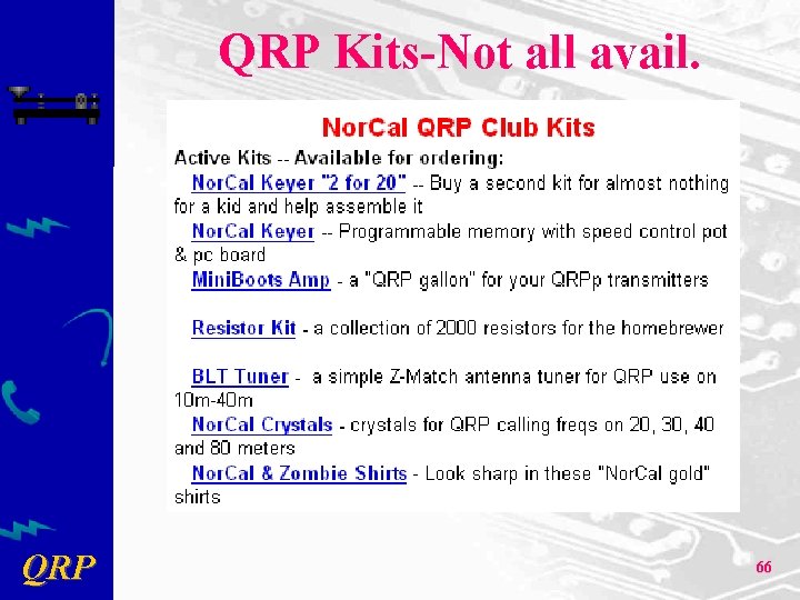 QRP Kits-Not all avail. QRP 66 