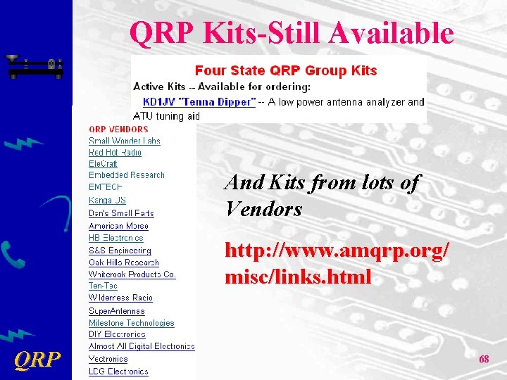 QRP Kits-Still Available And Kits from lots of Vendors http: //www. amqrp. org/ misc/links.