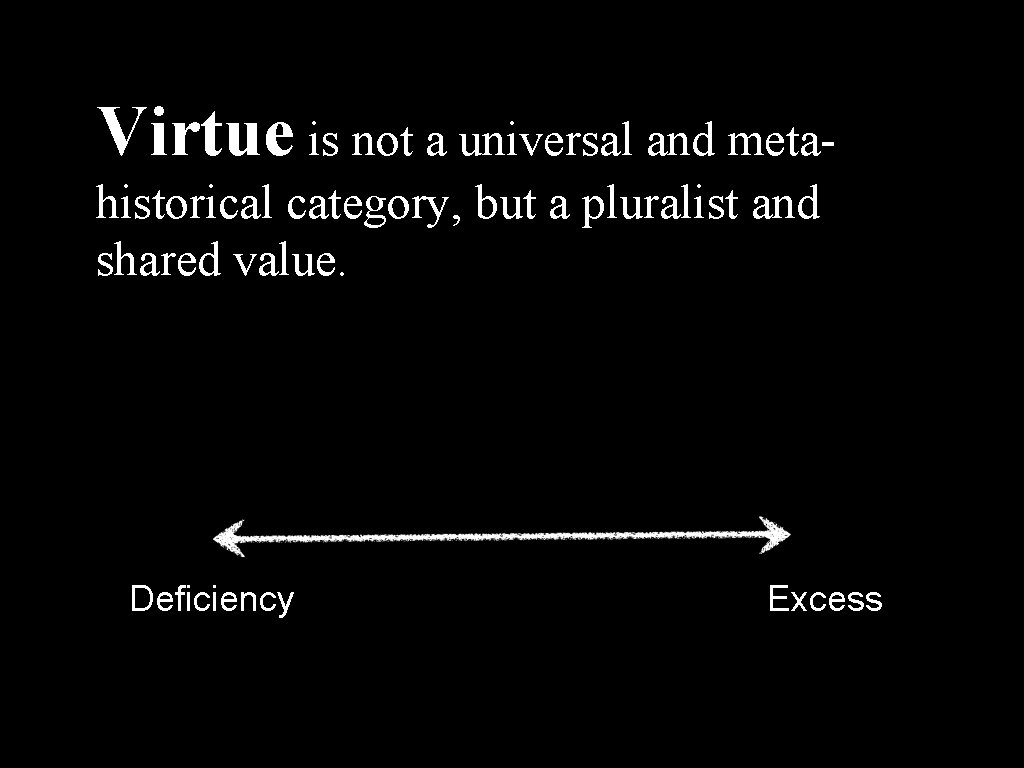 Virtue is not a universal and metahistorical category, but a pluralist and shared value. Virtue is not a universal and metahistorical category, but a pluralist and shared value.
