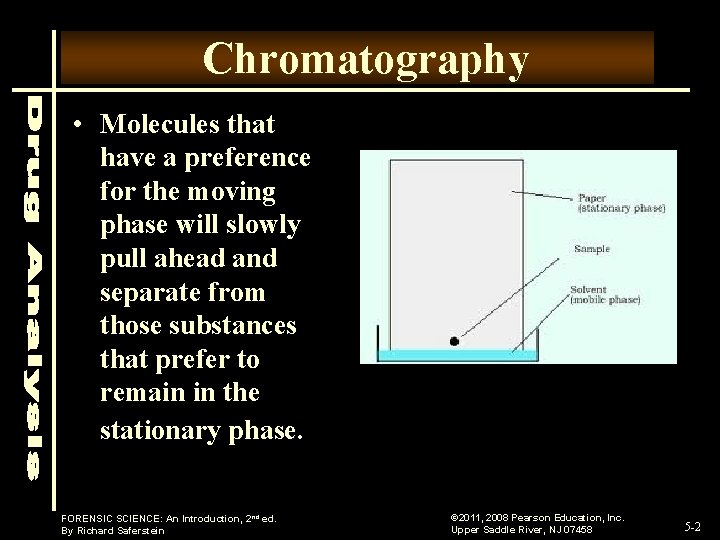 Chromatography • Molecules that have a preference for the moving phase will slowly pull Chromatography • Molecules that have a preference for the moving phase will slowly pull