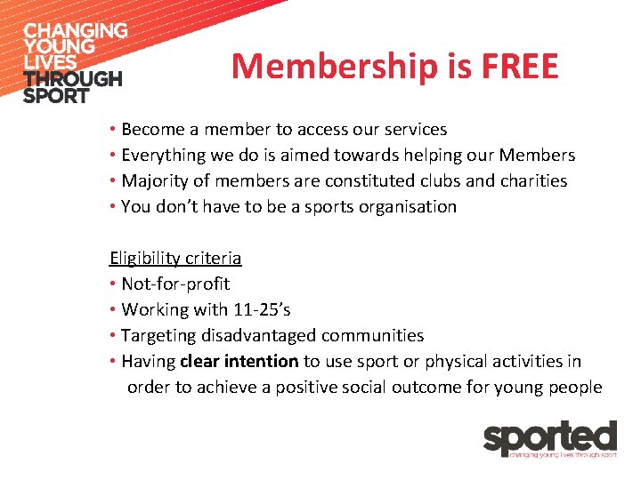 Membership is FREE • Become a member to access our services • Everything we