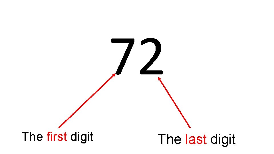 72 The first digit The last digit 