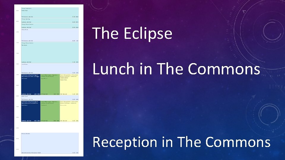 The Eclipse Lunch in The Commons Reception in The Commons 