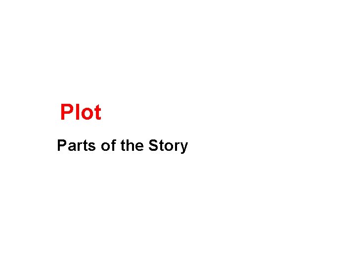 Plot Parts of the Story 