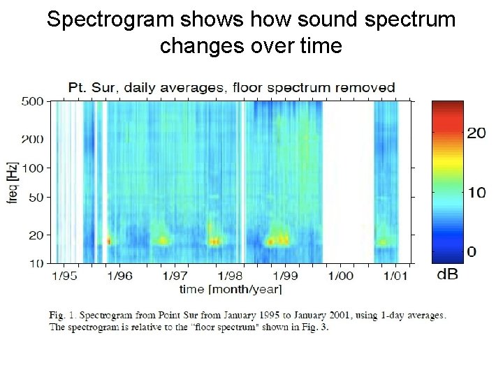 Spectrogram shows how sound spectrum changes over time 