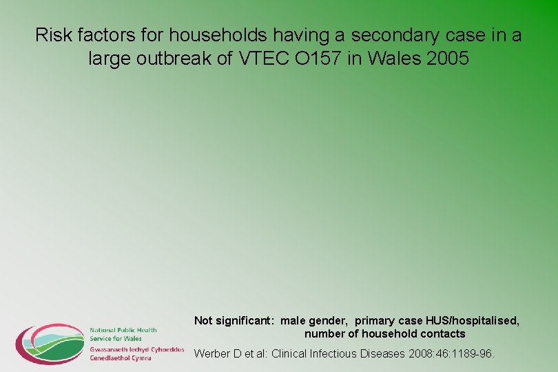 Risk factors for households having a secondary case in a large outbreak of VTEC