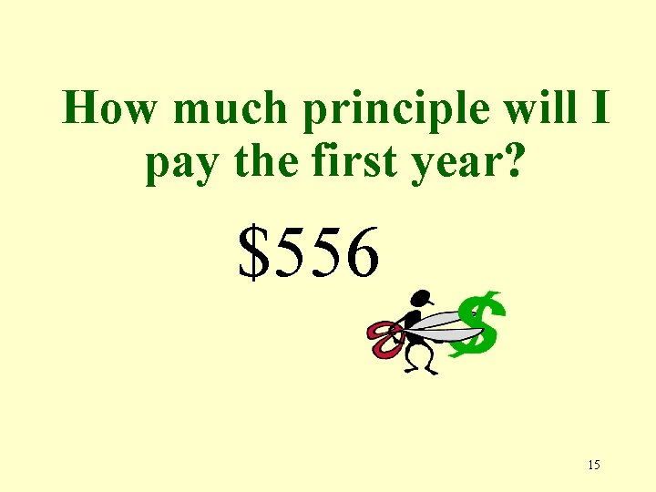 How much principle will I pay the first year? $556 15 