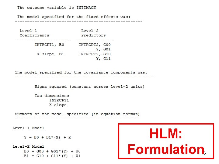 HLM: Formulation 26 