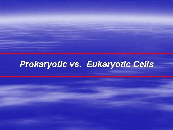 Prokaryotic vs. Eukaryotic Cells 