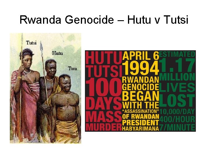 Rwanda Genocide – Hutu v Tutsi 