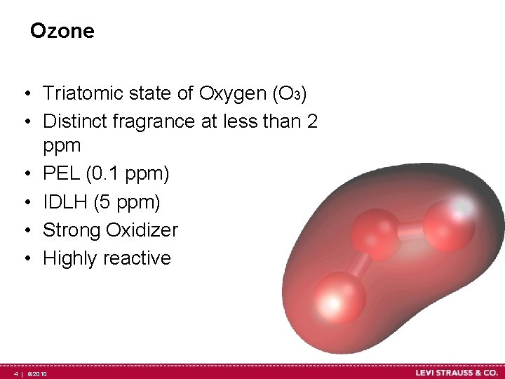 Ozone • Triatomic state of Oxygen (O 3) • Distinct fragrance at less than