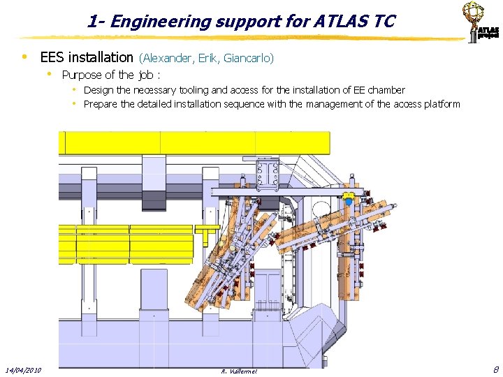 1 - Engineering support for ATLAS TC • EES installation (Alexander, Erik, Giancarlo) •