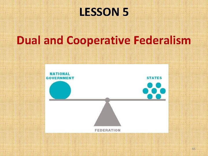 LESSON 5 Dual and Cooperative Federalism 46 