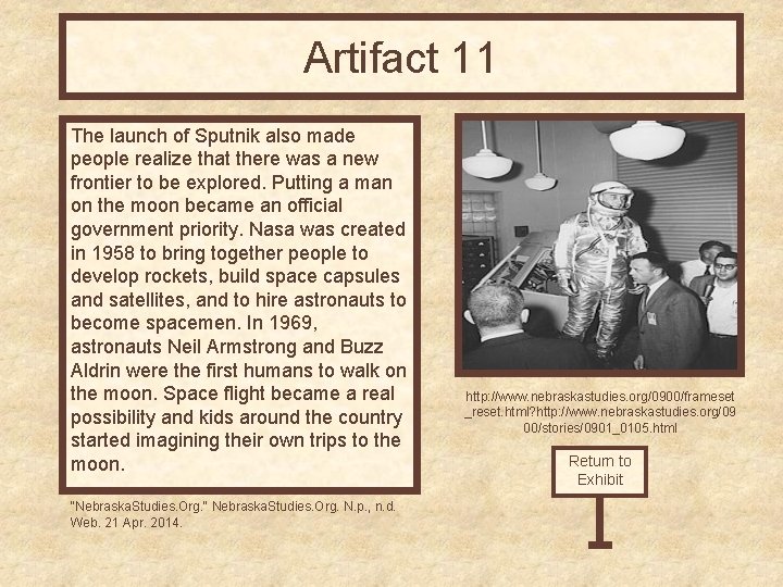 Artifact 11 The launch of Sputnik also made people realize that there was a