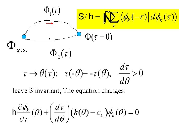 leave S invariant; The equation changes: 