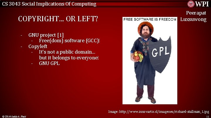 CS 3043 Social Implications Of Computing COPYRIGHT. . . OR LEFT? - Peerapat Luxsuwong