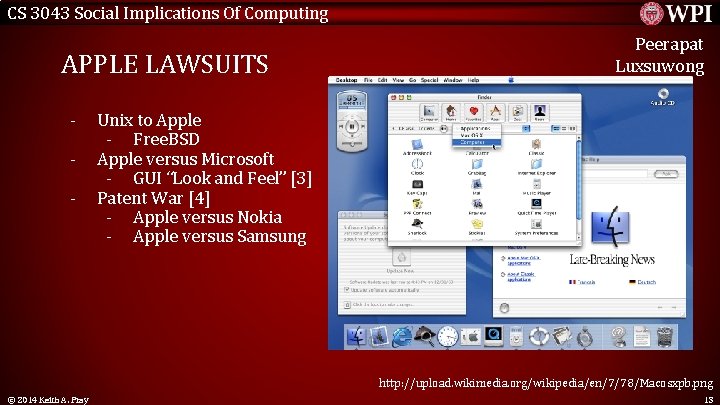CS 3043 Social Implications Of Computing APPLE LAWSUITS - Peerapat Luxsuwong Unix to Apple