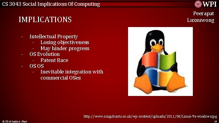 CS 3043 Social Implications Of Computing Peerapat Luxsuwong IMPLICATIONS - Intellectual Property - Losing