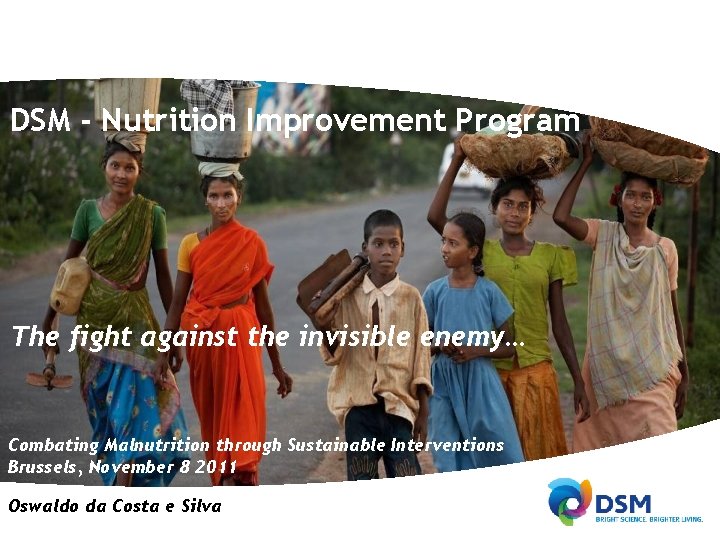 DSM - Nutrition Improvement Program The fight against the invisible enemy… Combating Malnutrition through