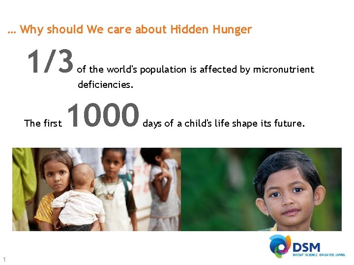 … Why should We care about Hidden Hunger 1/3 The first 1 of the