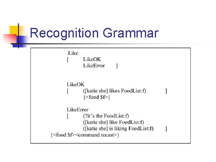 Recognition Grammar 