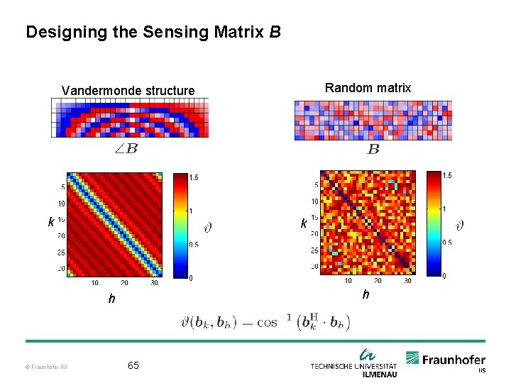 Designing the Sensing Matrix B Random matrix Vandermonde structure k k h h ©