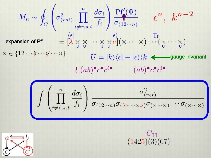 expansion of Pf’ U U U gauge invariant 