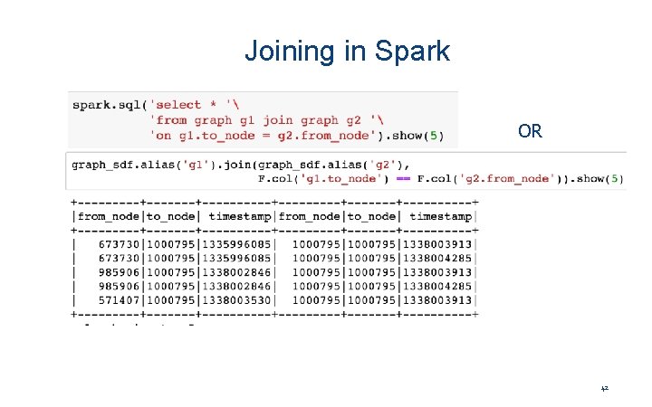Joining in Spark OR 42 